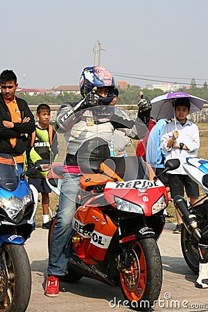 Bigbikes stop altogether at Udonthani. Editorial Stock Photo